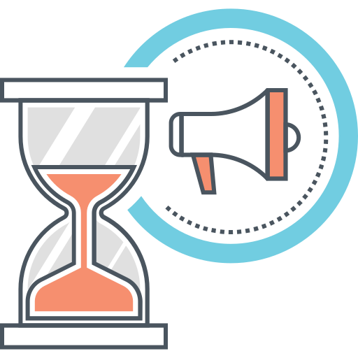 Campaign, timing, time, advertising time, time manager, time management, watch icon